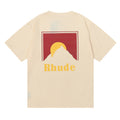 Rhude T-shirt Sunset Design Sense Printed Short Sleeve T-shirt