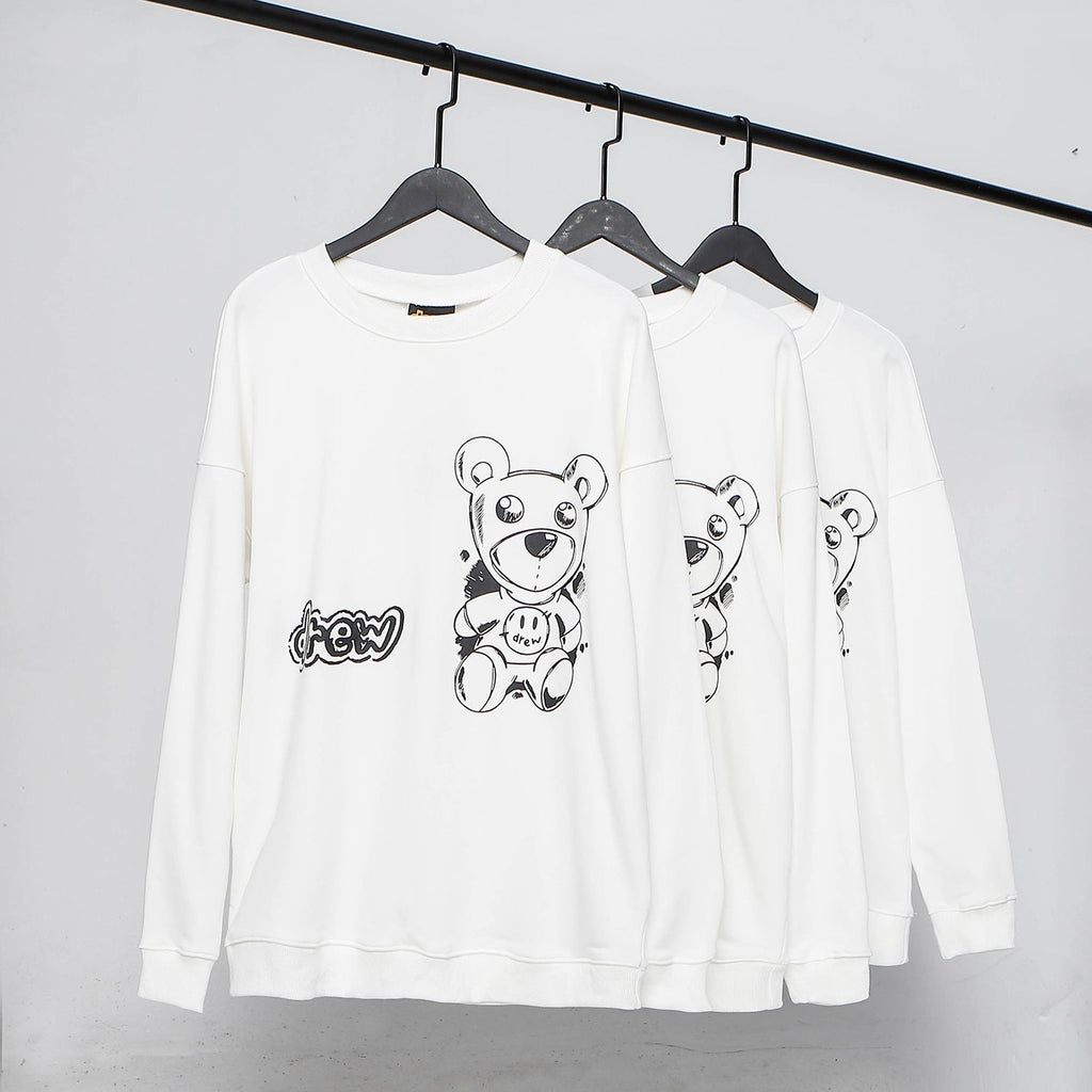 Drew House Sweatshirts Unisex Cartoon Bear Crew Neck Sweater