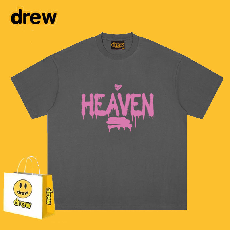 Drew T-shirts Smiley Face Letter Printing