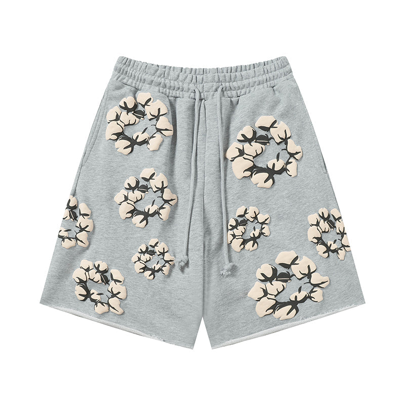Denim Tears Shorts Yellow floral cotton