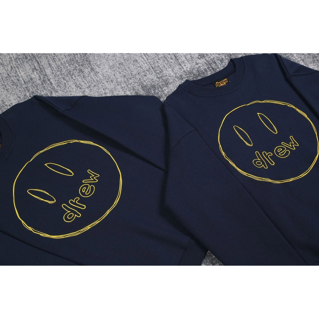 Drew House Sweatshirts Unisex Sketch Smiley Face Crew Neck Sweater