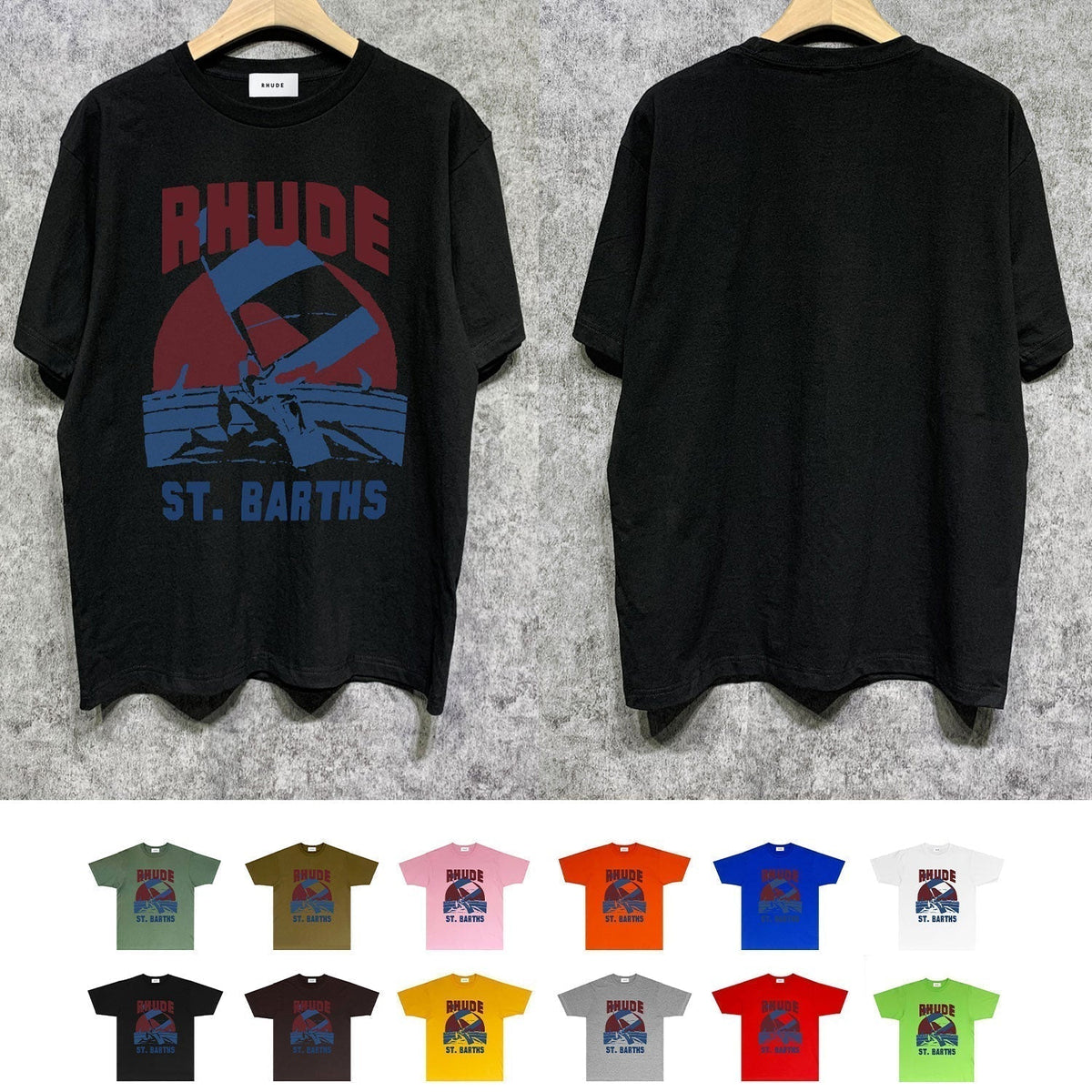 Rhude T-shirts Printed Trendy Pure Cotton